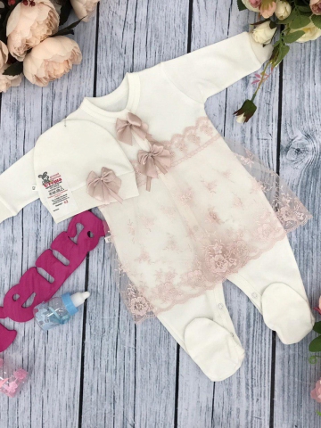 Купить оптом 258-П. Комбинезон с шапкой, хлопок 80% велюр 20% ПЭ, пудра в Костроме